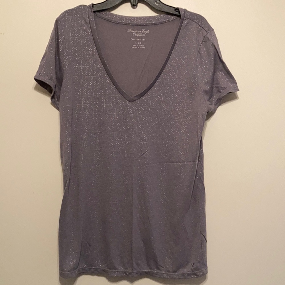 American Eagle Tee with silver glitter design